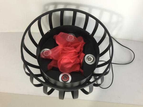 red led silk flame light with iron shell round