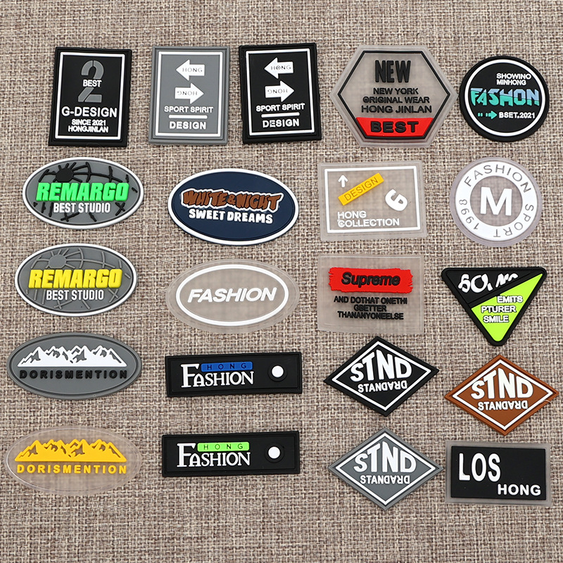 Customized Pvc Patch Creative Lettering Clothing Logo Badge Rubber Soft Pvc Patch