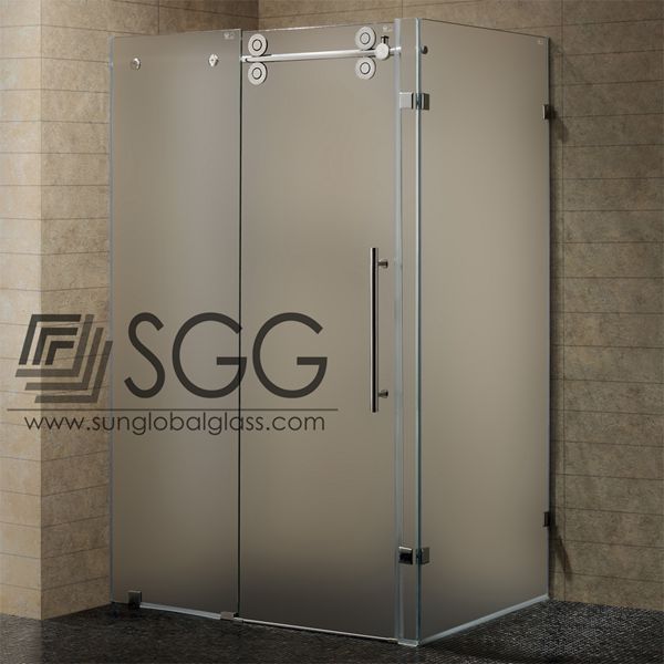 8mm/ 10mm/ 12mm thickness frosted tempered glass shower wall panels
