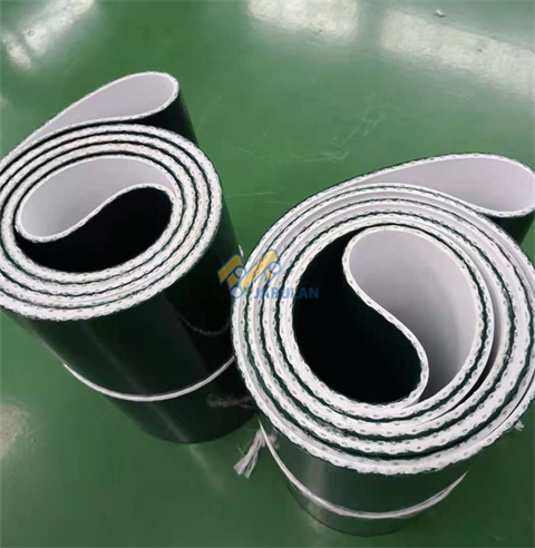 Dark Green PU Conveyor Belt Seamless Wrapping Steel Belt Oil Resistant