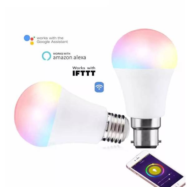 Smart Lighting RGBCW Multi Color BT E27 B22 LED Smart Bulb with 30000 Working Time