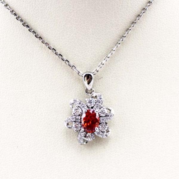 Sterling Silver Cable Chain  Oval Green Cubic Zircon Pendant Necklce (P10)