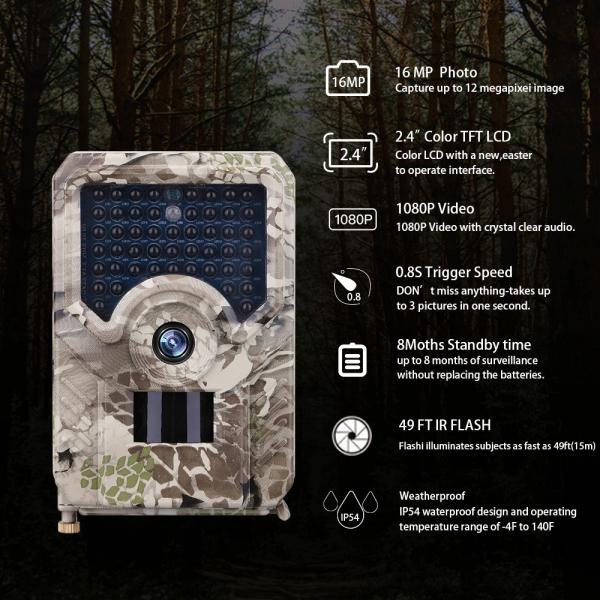 Pleine Hd caméra maximum de traînée de la faune 32GB de la vidéo IP54 de PR200 Hunter Trail Camera 12MP Trail Camera 1080p