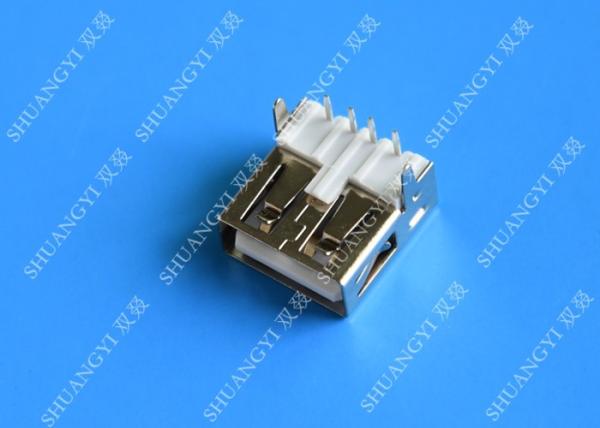 Female Straight Pin USB Charging Connector With 30 MΩ Contact Resistance
