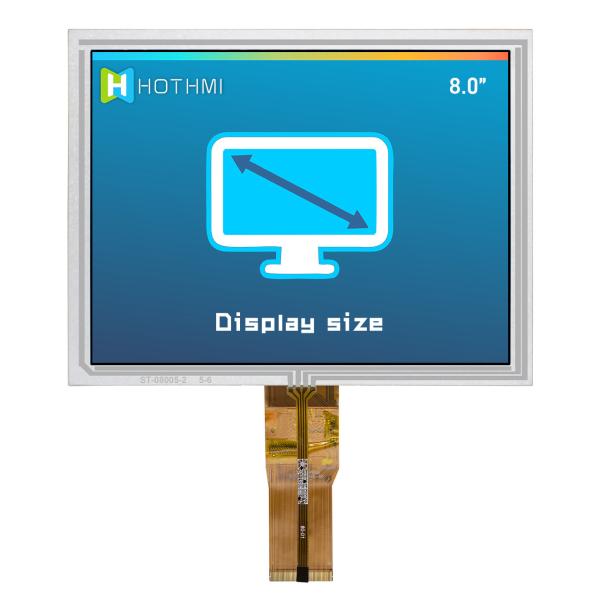 8.0 Resistive Touchscreen TFT LCD Display For Industrial