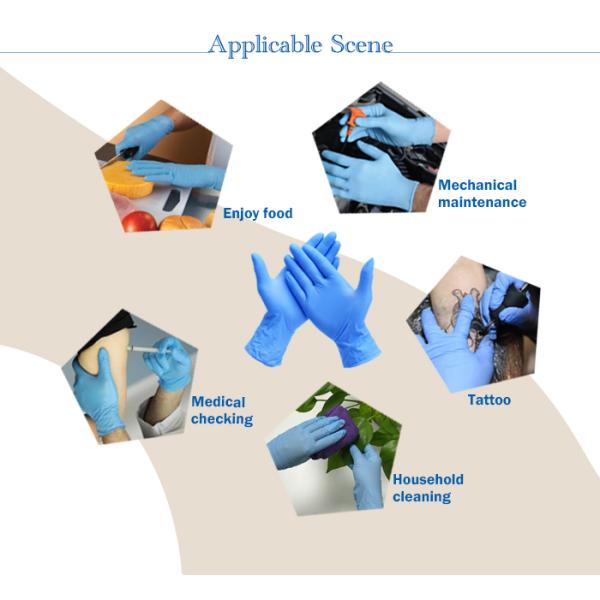 Purple color powder free gloves nitrile examination gloves