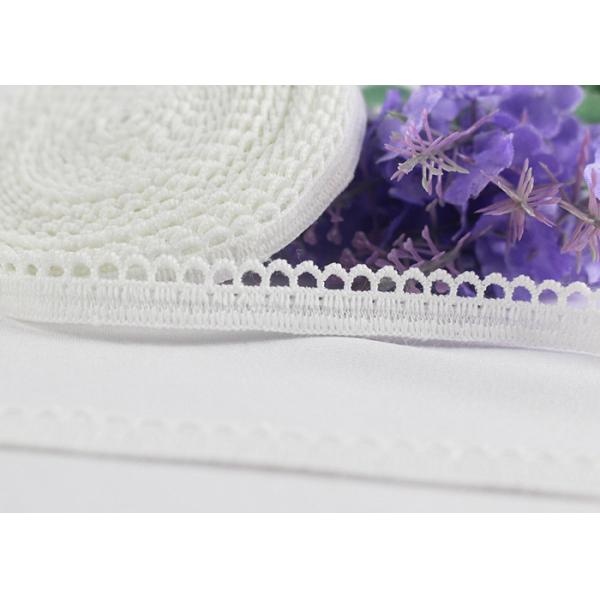 Delicate Milk Silk Water Soluble Lace Trim / Scalloped Lace Ribbon Eco Friendly