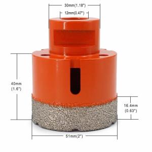 Vacuum Brazed Diamond Core Drill Bit 2 Inch for Concrete Granite