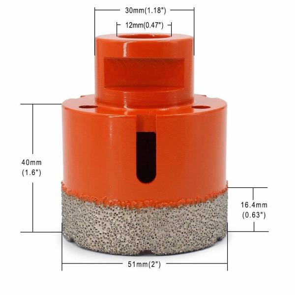 Vacuum Brazed Diamond Core Drill Bit 2 Inch for Concrete Granite