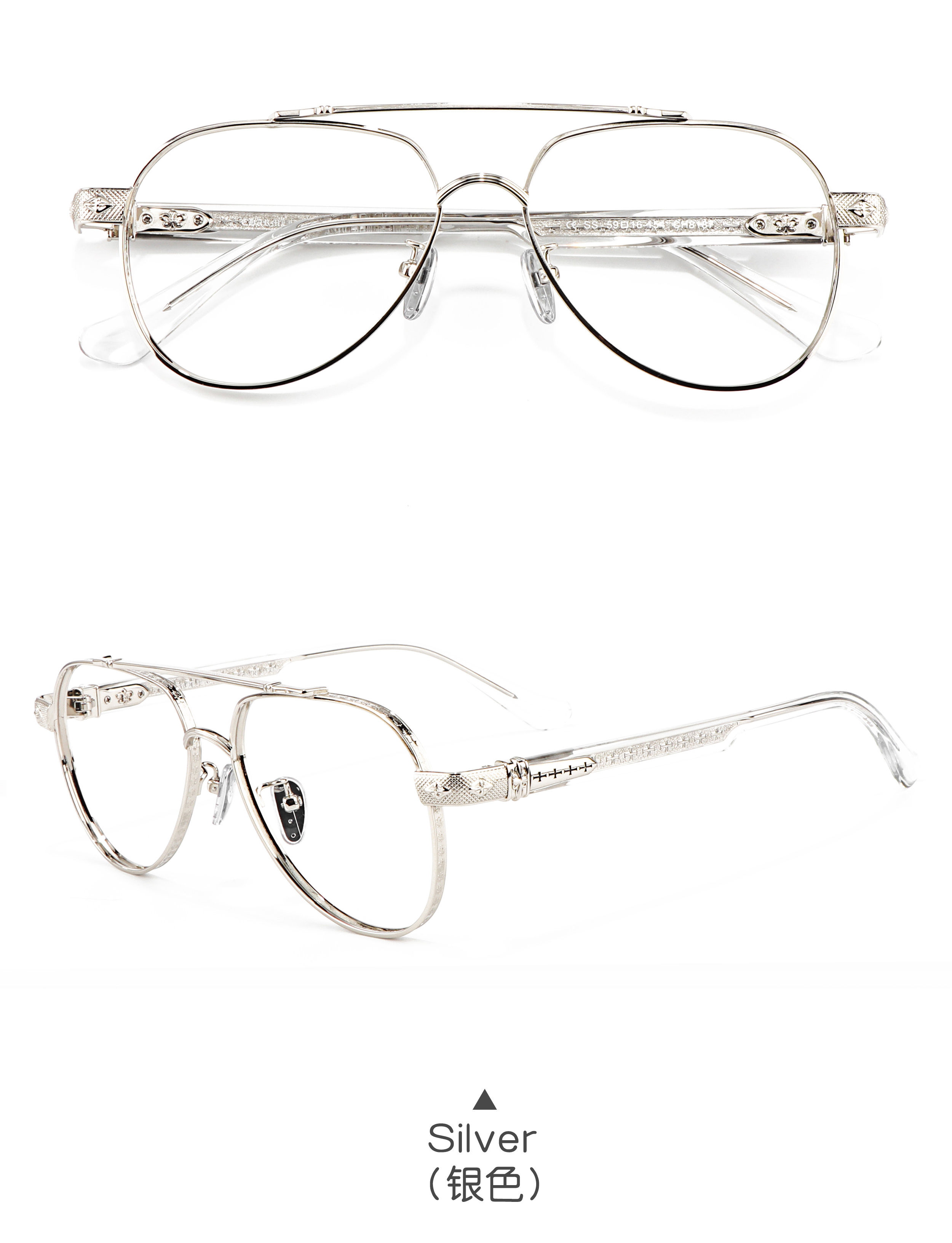 Advanced Pure Titanium Eyeglass Frame Gold Silver Optical Prescription Luxury Brand pilot Reading Glasses Women Thick Eye Frame