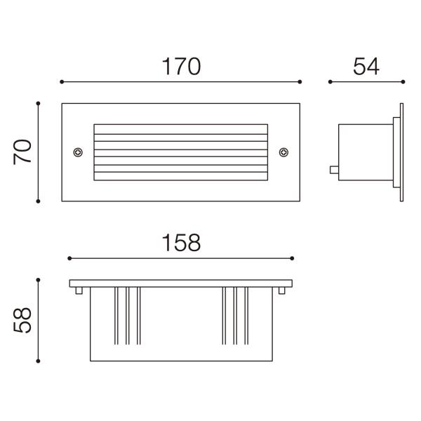 Aluminum Body Stainless Steel Step Light 3W 6W 10W IP54 AC220V-240V With Grill
