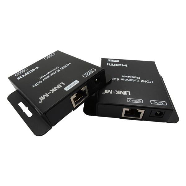 60m HDMI Extender Over Single Cat5e Cat6 Support 1080P 60Hz POC EDID