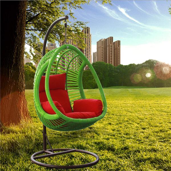 Modern Design Style Metal Frame Single Hanging Chair for Indoor or Outdoor Spaces