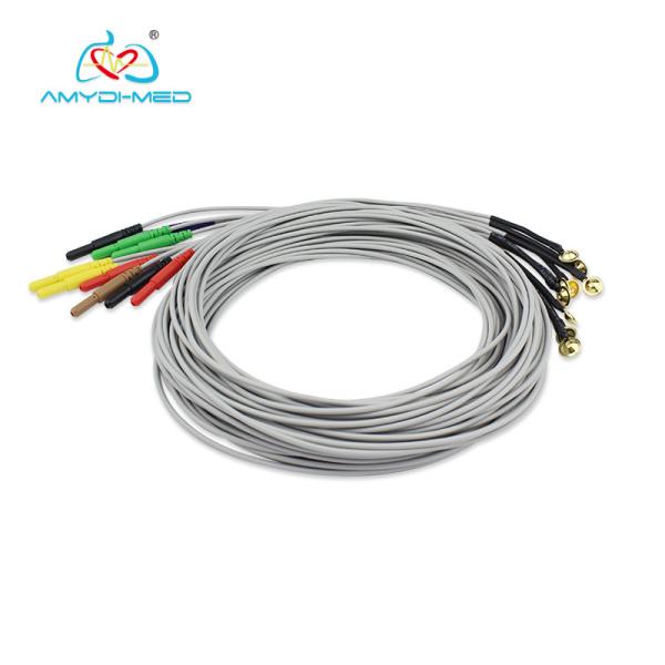 OEM EMG Cable With Sliver Plating Cup Electrodes Shielding ISO13485 Certificate