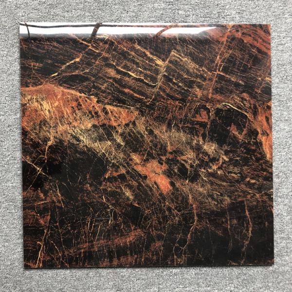 600x600mm Floor Specification Glossy Black and Red Porcelain Floor Tile for Modern Floor