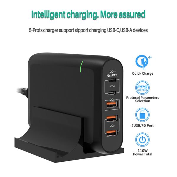 PD 110W Multi GaN USB Charger QC 4.0 3.0 GaN Quick Charge For MacBook Pro / Lenovo