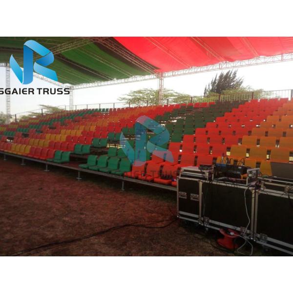 Safety Steel Bleachers , Heavy Duty Gymnasium Seating Customized Color
