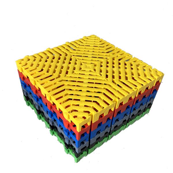 Interlocking Plastic PP Carwash Grating Floor 1.8cm Thickness for Garage Decking Tiles