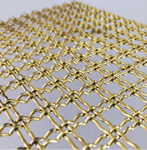Ячеистая сеть волнистой проволки шкафов декоративная латунная 2.5mm