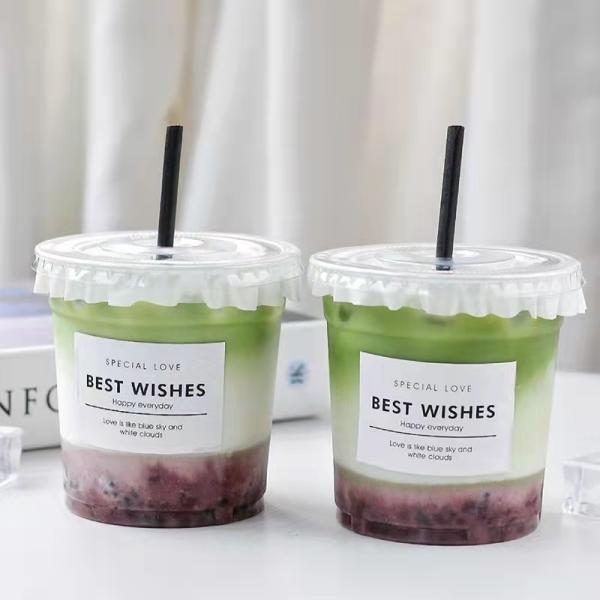 16oz 32oz Disposable Bubble Tea Cups For Juice Non Spill