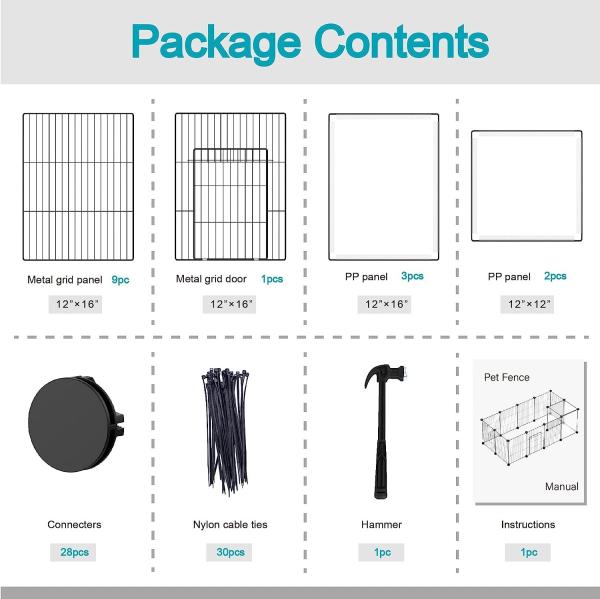 Pet Playpen,Small Animals Cage DIY Wire Portable Yard Fence with Door Puppies, Kitties, Bunny, Turtl