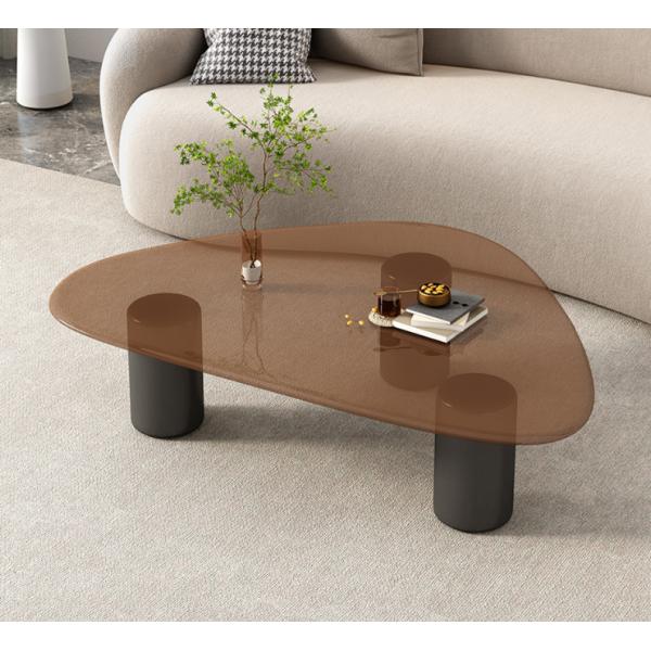 Nordic Style Tempered Glass Tea Table Hotel Furniture Villa Glass Coffee Table