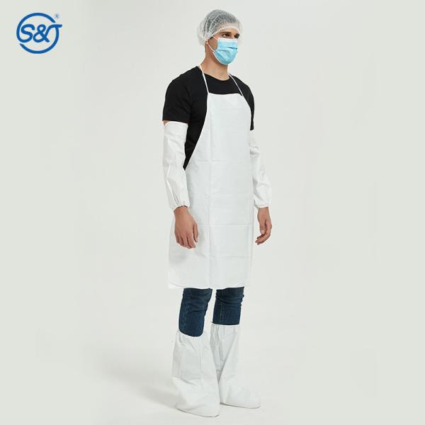 S&J Disposable kitchen HDPE/LDPE apron Customized disposable plastic aprons PE Apron Disposable Waterproof
