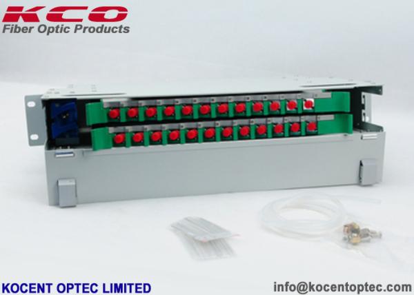 Steel 24FO Fiber Optic Distribution Box , 24 Core 19'' Fiber Terminal Patch Panel