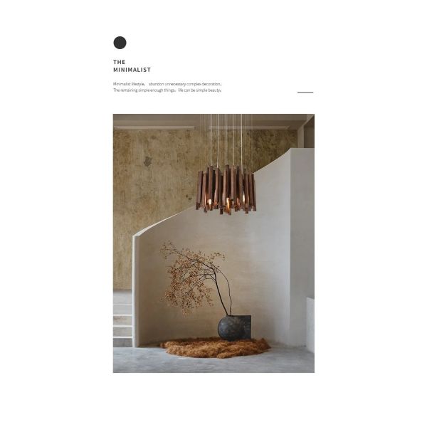 Dining Living Room Farmhouse Kitchen Table Solid Wood Led Pendant Chandelier Lamp Retro Wooden Hanging Chandelier (WH-VP-320)