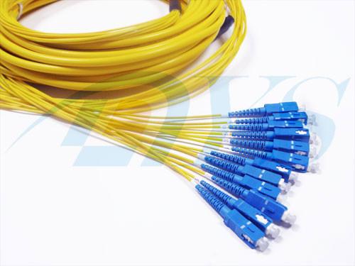 High Fiber Density Optical Fiber Patch Cord Single Mode 4 - 48 Cores Ribbon / Bundle Pigtail