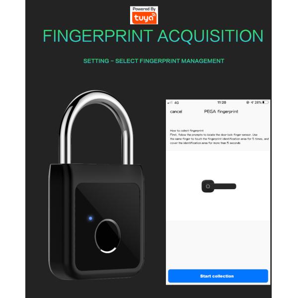 0.5s Smart Fingerprint Padlock Biometric App Controlled Padlock