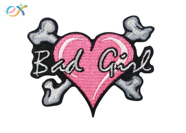 Romantic Logo Custom Motorcycle Patches Pantone Color With Merrow Border