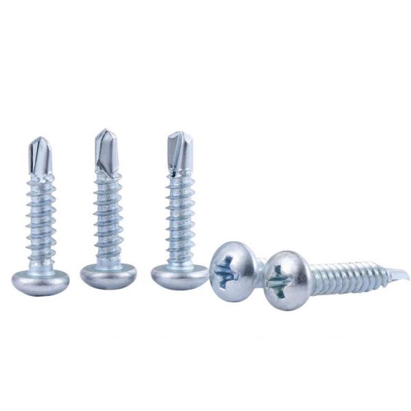 Zinc Plated Steel Pan Head Phillips Drive Self Drilling Screws DIN7504N