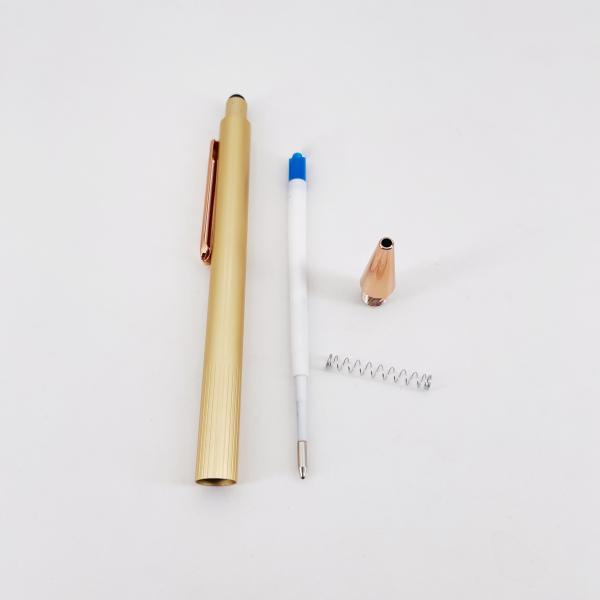 Le stylo à bille mat de texture de luxe est un stylo à bille en aluminium à écran tactile de type presse
