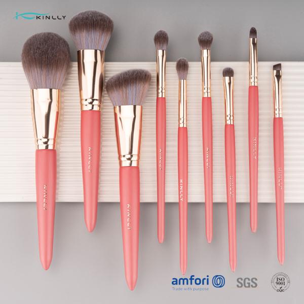 10pcs Synthetic Hair Wooden Handle Makeup Brushes