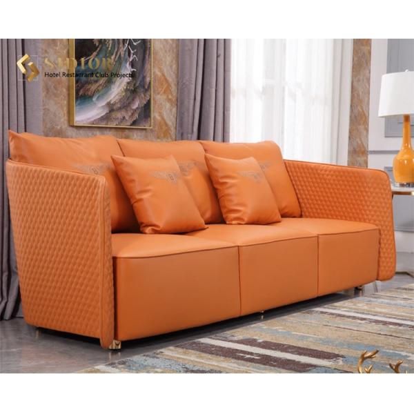 Morden Design Sofa, Lobby sofa, Leisure sofa, Hotel Sofa, PU Leather Upholstery, High Density Foam, Stainless Steel Base