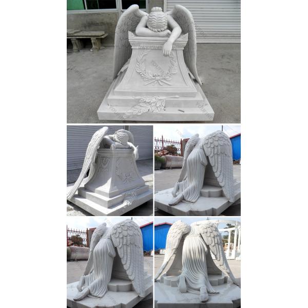 Marble Angel Statue Weeping Angel Tombstone for Cemetery