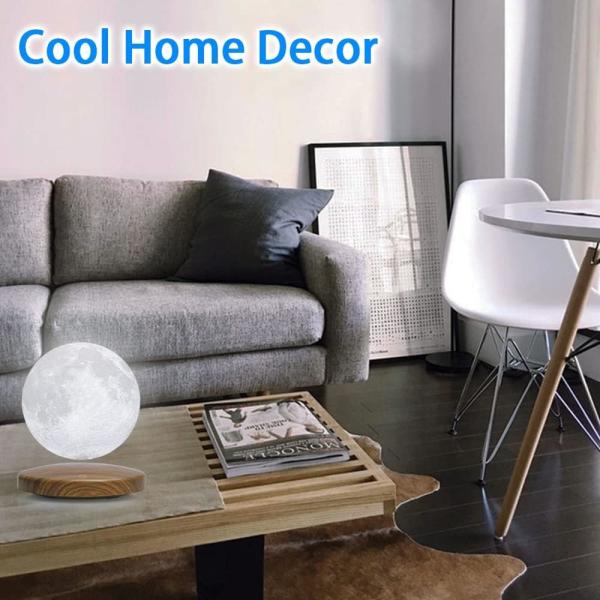Remote Control Magnetic Levitation Lamp 3D Floating Moon Night Light With 3 Colors