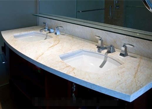 Golden Spider Marble Slab Countertop Vanity Top Goden Vein With Cabinet