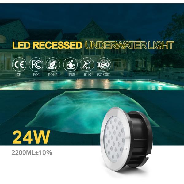 Отрегулируйте свет утопленный углом СИД бассейна 24W 24V SS316L 2000LM под водой