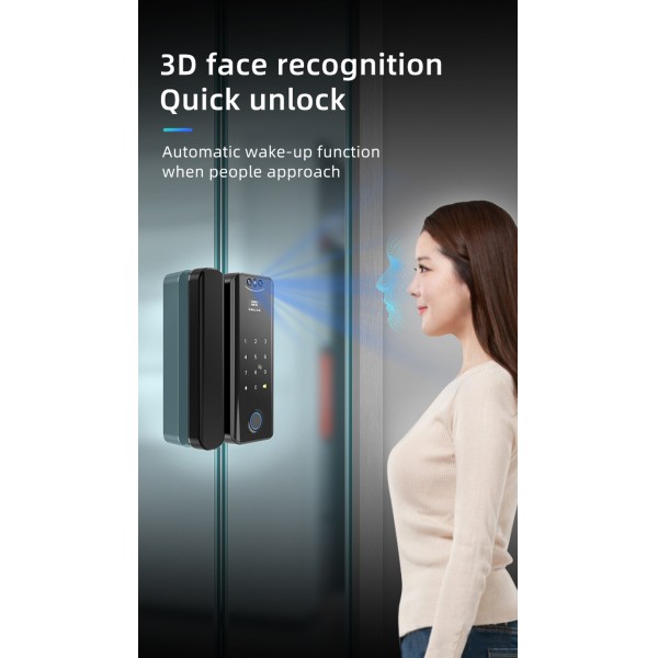 YAGU Smart Electric Lock Smart Wifi Digital Double Sliding Glass Door Handle Lock Tuya with Face Recognition Smart Lock