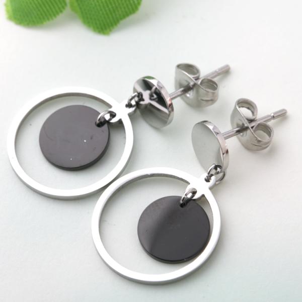 Stainless Steel Fashion Jewelry Women Personalized Round Drop Earrings,Round Shape earrings