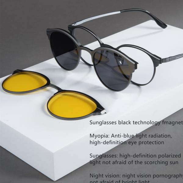 Полноформатный магнитный чистый титановый бизнес алюминиевый зажим на очках