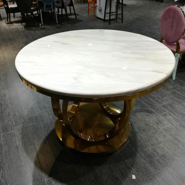 SS Base Marble Top Wedding Banquet Table And Chair Set