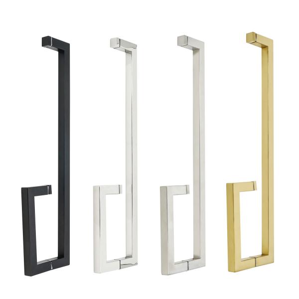 Puerta de entrada puesta en polvo Puerta negra puesta en polvo Puerta de vidrio de baño Instalación