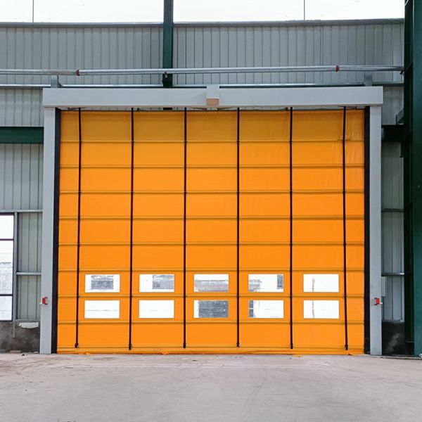 Wind Resistant High Speed Stacking Door With Motorized Drive And Heavy Duty Finish For Industrial Exterior Entrances