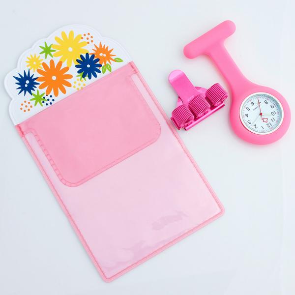 Pen-bag Silicone Brooch Nurse Watch Fob Watch Nursing Gift Quartz Pen Clips 4 color Penholder Doctors Nurses Dedicated P