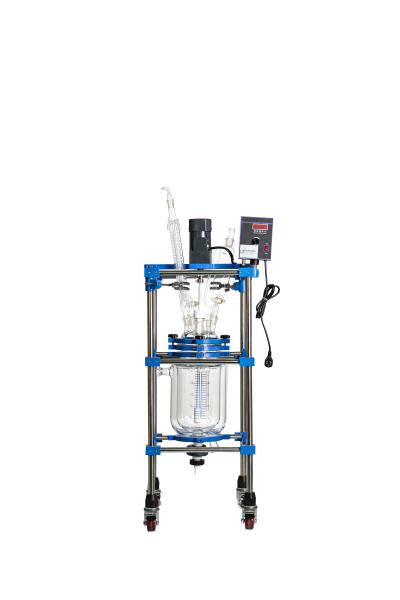 Brake Type Corner Wheel Glass Reactor 50-600 Speed Borosilicate Spray Heating 220V 60Hz
