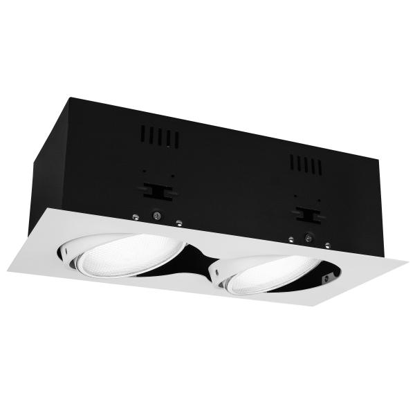 Max 2*20W GU10 Lamp Base Adjustable Square Tiltable 30deg AC 220V White Finishing Halogen Lamps R4A0036