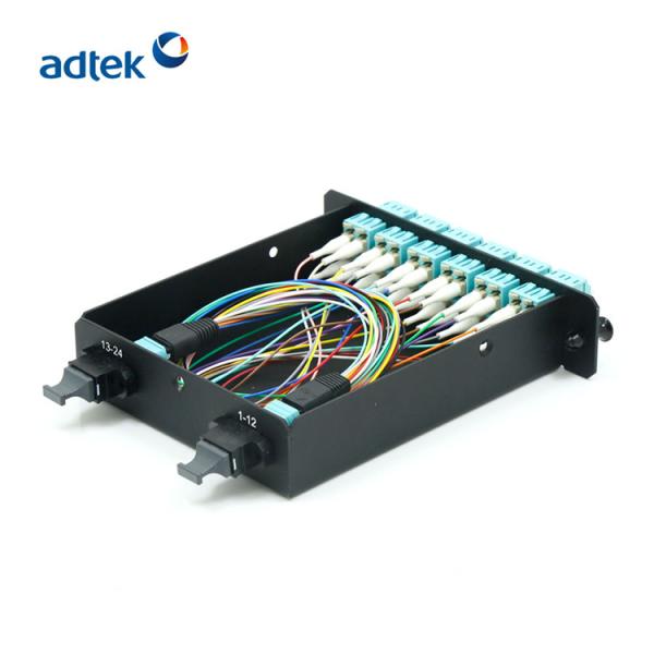 MTP / MPO LGX Fiber Optic Cassettes 12 Ports 24 Fibers OM3